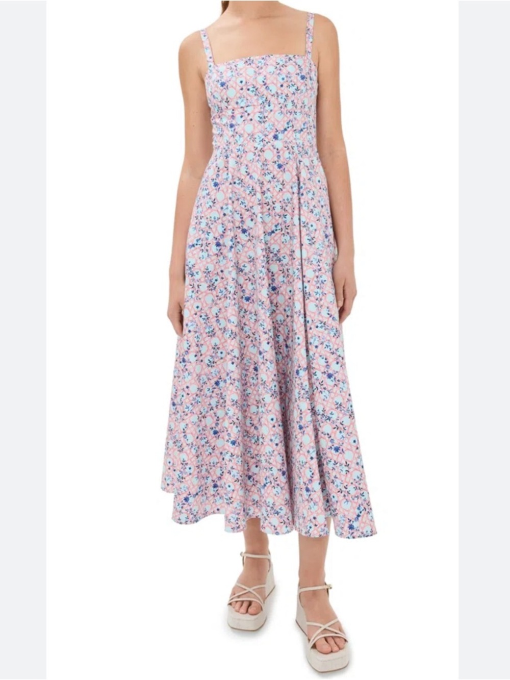 Hill House the Margot Dress - Basketweave Vine in Pink with Matching Bow